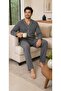 Men's 605-262 Buttoned 95% Cotton Pajama Set - 2