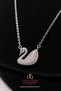Women's Silver Color 316L Stainless Steel Swan Necklace with Stone - 2