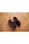 Women's Black Suede Thick Flat Platform Sole Fur Lined Winter Slippers - 2