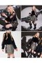 Velvet Blouse with Sleeve Detail and Gold Jacquard Skirt Set - 7