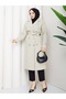 Women's Belted and Button-Detail Trench Coat - 7