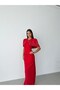 Red Bolero Stone Embellished Underwire Long Evening Dress - 2