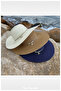Luxury Straw Wide Brim Solid Color Beach Hat for Women - 2