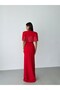 Red Bolero Stone Embellished Underwire Long Evening Dress - 7