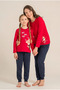 Mother & Daughter Pajama Set, (Sold Separately), 100% Cotton, with Pockets, Ho Ho Ho Print, Elasticized Cuffs, New Year's Concept