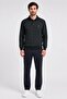 Striped Polo Collar Sweatshirt