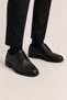 Men's Thermo Sole Fancy Genuine Leather Shoes Black