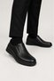 Men's Orthopedic Heel Supported Comfort Thermo Sole Genuine Leather Shoes Black - 2