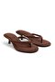 Women's Comfortable Sole New Season Faux Leather Short Heeled Flip Flops - 6