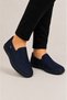 Men's Orthopedic Nubuck Genuine Leather Shoes Dark Blue - 3