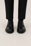 Men's Thermo Sole Genuine Leather Shoes Black - 5