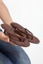 Women's Comfortable Sole New Season Faux Leather Short Heeled Flip Flops - 4