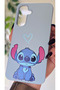Samsung Galaxy A16 Compatible Stitch Patterned Velvet Inside Baby Blue Phone Case - 3