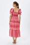 Poplin Fabric Square Neck Dress - 2