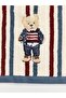 Bear Embroidered Cotton Striped Face Towel 50X80 cm (W6) - 3