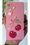 Samsung Galaxy S26 Compatible Velvet Launch Cherry Printed Pink Phone Case - 2