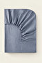 Cotton Double Bed |   Single Elastic Sheet Dark Gray - 5