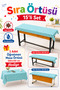 Duck Fabric Tablecloth Set of 15 – Available in Different Sizes and Colors, Stain-Resistant, Liquid-Repellent + Teacher's Desk Cover Gift - 6
