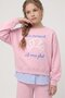 Girl's Printed Sweatshirt and Wide-Leg Sweatpants Set - 2