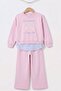 Girl's Printed Sweatshirt and Wide-Leg Sweatpants Set - 5