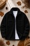 2 Pieces Unisex Plush Jacket Set Winter Thick Textured Buttoned Double Pocket Oversize Shirt Jacket Cardigan - 2