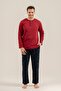 Men's Long Sleeve Front Buttoned Cotton Pajama Set (with Socks as a Gift)