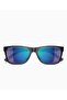 Kōwelo Rectangle Sunglasses, Transparent Dark Grey Frame, Blue Hawaii Polarized Lenses - 2