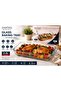 DiamondSmile 2.2L Borosilicate Glass Rectangular Baking Tray, Oven & Microwave Safe