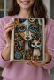 Mosaic Art Patterned Fabric Book and Notebook Cover, Stylishly Designed Washable Book Protector Cover - 23X31 Cm, "The Closest Companion to a Peaceful Reading Session"