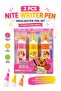 Highlighter Pen Set, Pink Yellow Orange Chisel Tip Markers 3 Pcs
