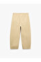 Comfortable Fit Cotton Gabardine Barrel Trousers with Laced Waist and Pockets - 6