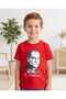 Red Crew Neck Ataturk Printed Boys T-Shirt - 2
