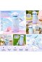 Kids Stainless Steel Insulated Water Bottle with Straw & Shoulder Strap, Vacuum Leakproof Thermal Flask, Blue/Pastel Design - 5
