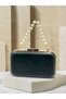 Black Matte Leather with Gold Metal Detail and Pearl Strap Chain Strap Women's Evening Dress Bag Wedding Engagement Graduation - 3