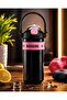 BOSHENG Sports Water Bottle with Carry Handle, Locking Lid & Built-in Straw, Black/Pink - 5