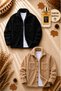2 Pcs Unisex Plush Jacket Set + 100 ml Perfume Winter Thick Textured Buttoned Double Pocket Oversize Shirt Jacket Cardigan
