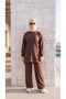 Women's Cycling Collar Hijab Tracksuit Set with Stitching Details - 3