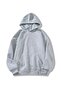 3 Yarns Unprinted Thick Winter Sweatshirt - Gray Oversize Hooded Hoodie