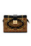 Authentic Woven Women's Shoulder Bag – Traditional Carpet Motif Patterned Fabric, Gold Color Chain Strap Handbag - 3