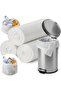30-Piece XX-Small 5 Gallon White Flat Bin Liner Garbage Bags Bathroom & Bedroom Use, Office & Kitchen Use, Flat Bag Design, Small Waste Bin Liners, 30 Pack