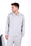 Men's Comfortable Fit Polo Collar Cotton Zipper Hidden Pocket Set - 8