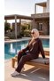 Women's Cycling Collar Hijab Tracksuit Set with Stitching Details - 4
