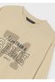 Beige Boys' Printed Long Sleeve T-Shirt 7047 - 4