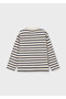 Navy Blue Striped Boys' Long Sleeve T-Shirt 7053 - 2