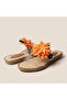 Botanic Transparent Tape Detailed Straw Slippers - 5