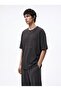Relaxed Fit Text Printed Anthracite T-Shirt - 4