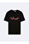 Regular Fit Sign Printed Black T-Shirt - 3