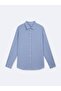 Relaxed Fit Micro Plaid Long Sleeve White Shirt - 3