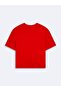 Baby Tee Basic Crew Neck Red T-Shirt - 4