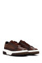 Men's Brown Lace-Up Thick-Soled Leather Sneaker Wm740005Dv - 2